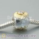 Gold Plated and European Style Silver Beads with Stone