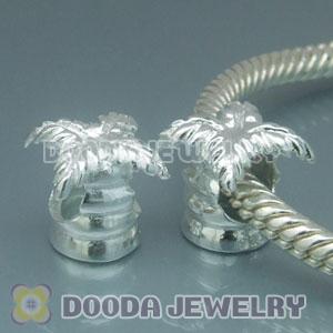 Solid Sterling Silver European Style coconut palm Beads and Charms