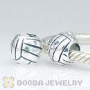 Solid Sterling Silver Charm Jewelry Volleyball Beads and Charms For Sports