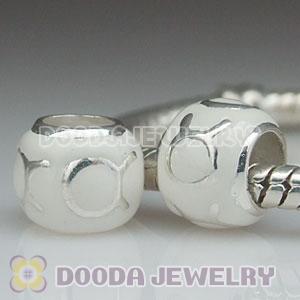 925 Sterling Silver Enamel Taurus European Style Beads