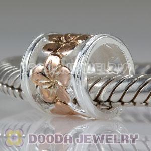 Rose Gold Plated Flower Charm European Style Silver Beads