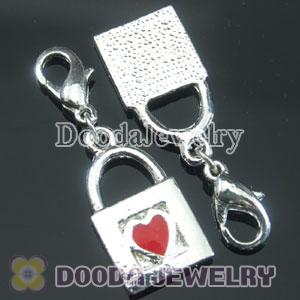 Wholesale Tscharm Jewelry Silver Plated Alloy Lock Charms with Heart