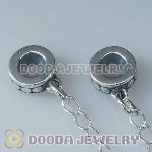 Solid Sterling Silver European Style Stopper Beads with Safety Chain