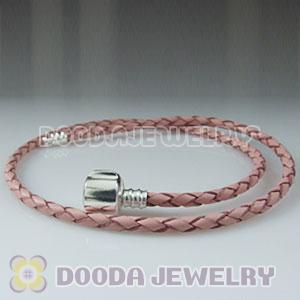 38cm European Style Double Pink Leather Bracelet