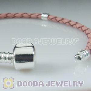 21cm European Style Single Pink Leather Bracelet